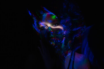 light painting portrait, new art direction, long exposure photo without photoshop, light drawing at long exposure	
