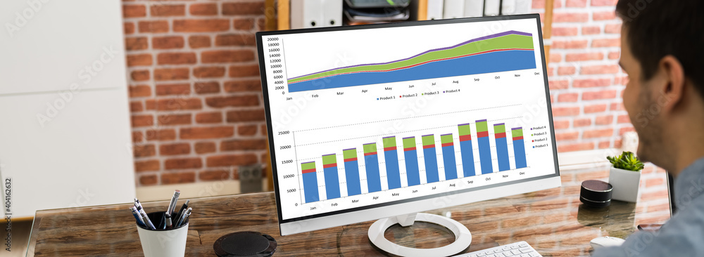Poster Data Analyst Using Charts And Graphs