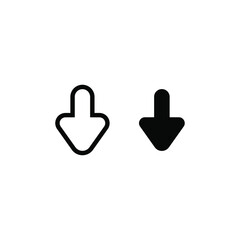 Obraz premium Down arrow icon. Line and glyph style for web template and app. Vector illustration design on white background. EPS 10 