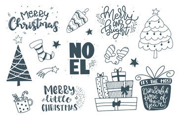 Merry Christmas. Cute Merry Christmas card design. Typography design postcard. Can be used for banners, invitations, greeting cards, postcards, gifts and others.