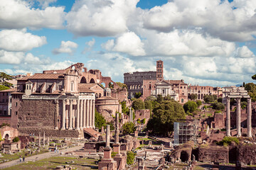 Fototapeta na wymiar Forum Romanum - Römischer Marktplatz in Rom, Italien