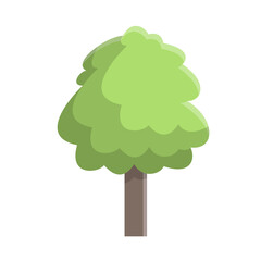 A tree in a cartoon style. Can be used to illustrate any topic about nature or health. Flat style vector illustration.