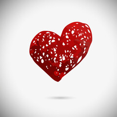 Heart made of doodles. Happy Valentine's Day. Vector illustration