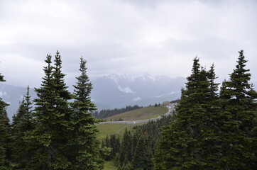 North Cascades mountain range and lodge