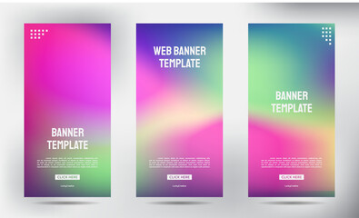 set of blurred roll up business brochure flyer banner design vertical template vector, cover presentation background, modern publication x-banner and flag-banner, Roll up banner stand template design