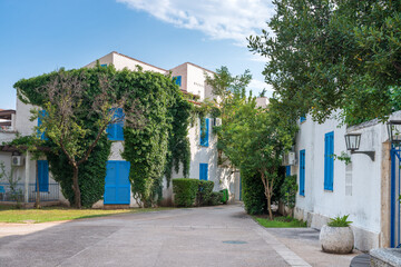 Cozy apartment buildings in Budva, Montenegro