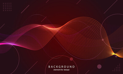 Abstract wave background. Element for design. Digital frequency track equalizer. Stylized line art. Curved wavy line smooth stripe Vector