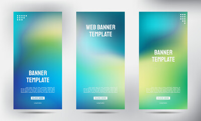 set of blurred roll up business brochure flyer banner design vertical template vector, cover presentation background, modern publication x-banner and flag-banner, Roll up banner stand template design