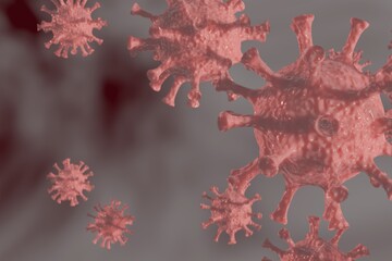 3D rendering red virus