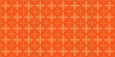 Decorative background pattern. Colors: orange shades. Seamless wallpaper texture