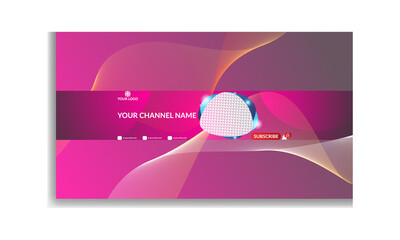 Youtube Banner Template. Modern youtube channel art. Youtube Banner Design.