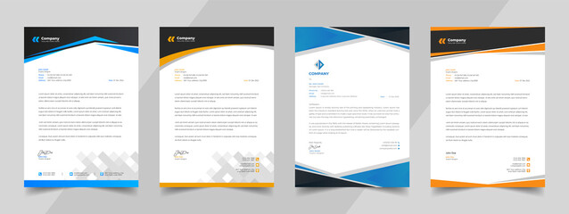 Unique Creative & Clean Business Letterhead Bundle of Your Corporate Stationery Design Project. Set To Print With Vector Illustration. Corporate Letterhead Template Bundle.