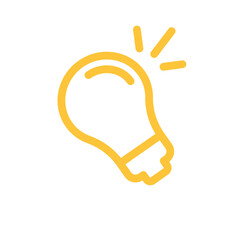 Light bulb icon. Symbol of idea. Shining electric lamp illustration.