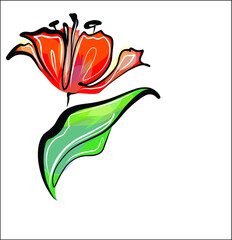 
Drawing vector graphics with floral pattern for design. tulip