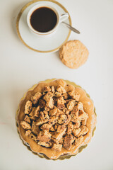 queque de galleta con cafe desde arriba