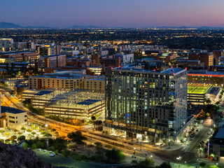 High angle view of the Tempe cityscape from A Mountain