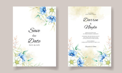 Fototapeta na wymiar Set of beautiful floral wedding invitation templates