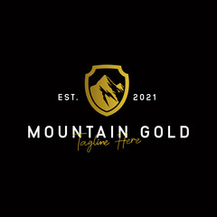 Mountain Gold logo design vector