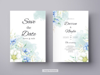 Set of beautiful floral wedding invitation templates