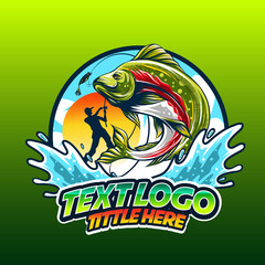 templeate logo  fishing in the wave