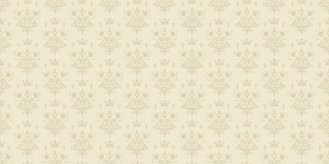 Vintage background pattern with floral ornaments. Damask. Seamless wallpaper texture. Vector image