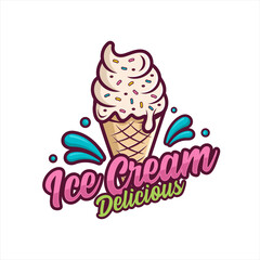 Ice Cream design logo premium-3