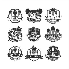Ice cream design premium logo collectiction