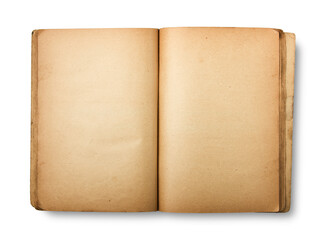 Naklejka premium Open old book on white background