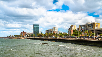 Skyline of Montevideo at the Rio de la Plata, Uruguay
