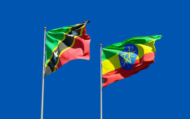 Flags of Saint Kitts and Nevis and Ethiopia.