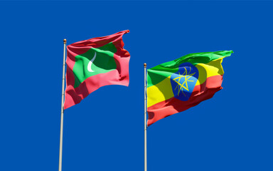 Flags of Maldives and Ethiopia.