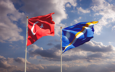 Flags of Marshall Islands and Turkey.