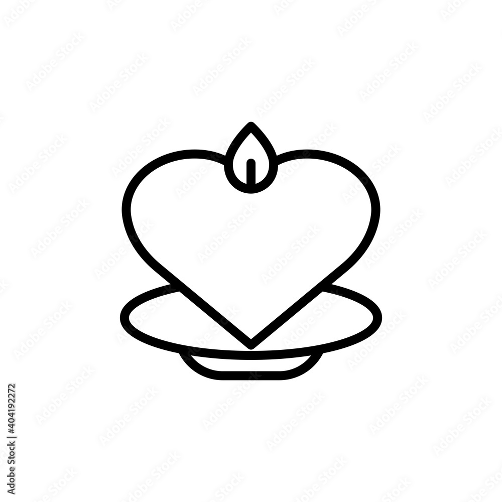 Poster heart candle line icon. simple design editable. design template vector