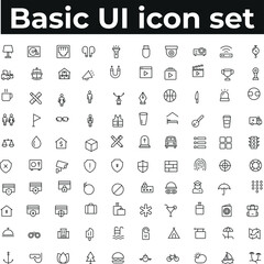 Obraz na płótnie Canvas Basic app and web ui icons