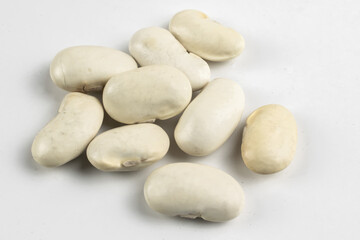 grains of white beans with visible details