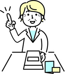 シニア女性薬剤師薬の説明