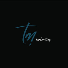 t m tm initial letter handwriting and signature logo