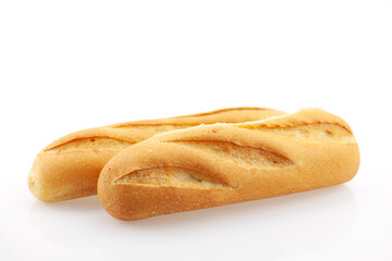 Fresh baguette Bread isolated on white background