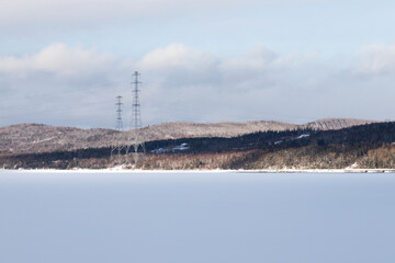 power station in winter