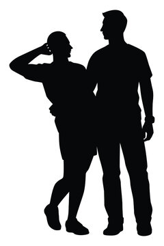 Gay lovers couple silhouette vector, Homosexual concept, valentines day concept.