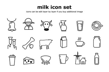 icons set milk AD262