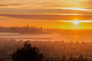 San Francisco Bay Area at Sunset