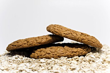 chocolate chip cookies on white