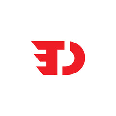 abstract letter td simple motion geometric line logo vector