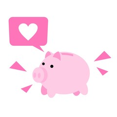 cartoon gold coin and pig bank economy management doodle vector illustration flat design style