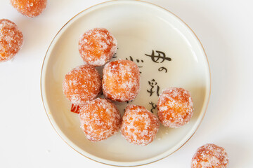 Sesame balls chinese dessert close up. mayuan.