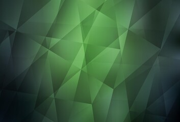 Dark Green vector abstract mosaic background.