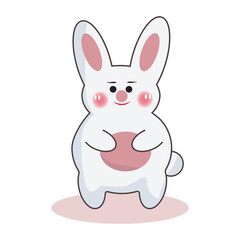 Obraz premium Easter Bunny in the meadow,hare in the style of kawaii