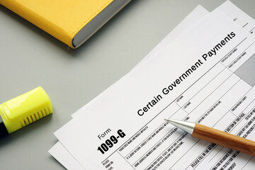 Form 1099-G Certain Government Payments phrase on the piece of paper.