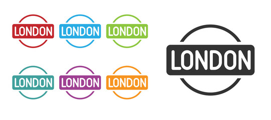 Obraz premium Black London sign icon isolated on white background. Set icons colorful. Vector.